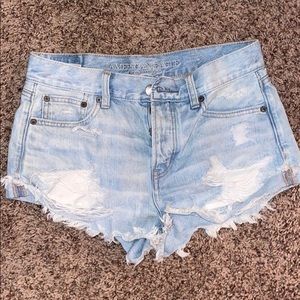 Distressed american eagle shorts!